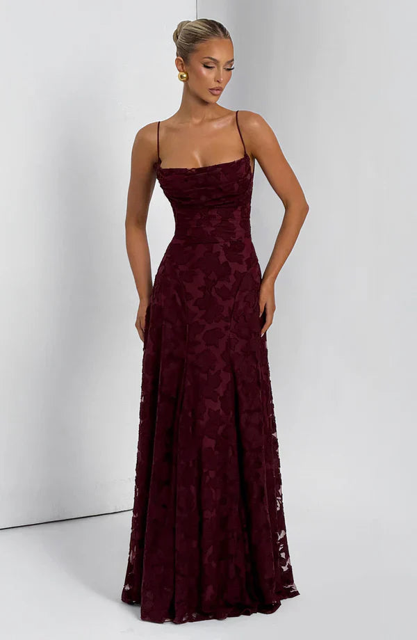 FRANCIS MAXI DRESS – CHERRY LACQUER