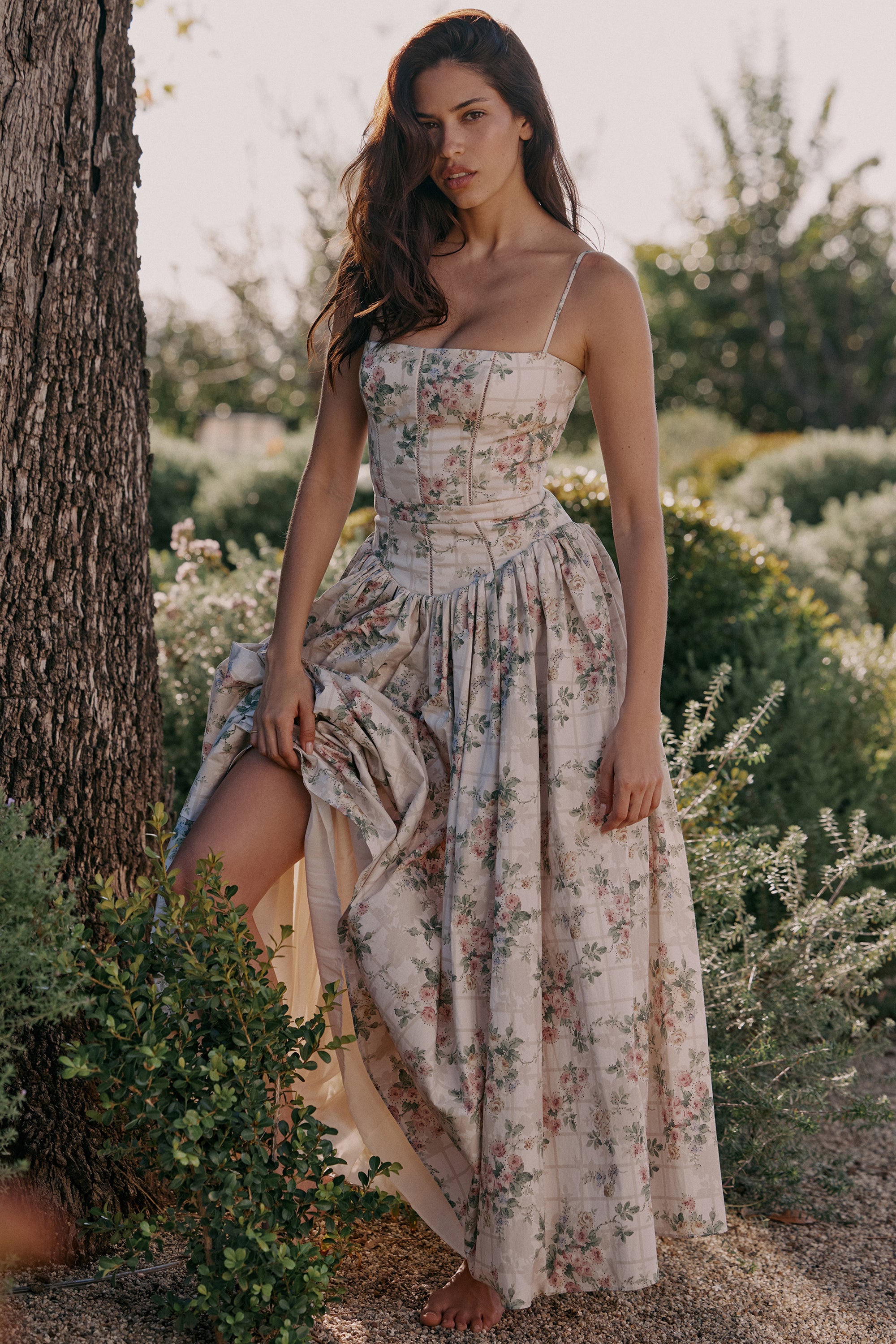 ISABELLA FLORAL MIDI DRESS – CREAM