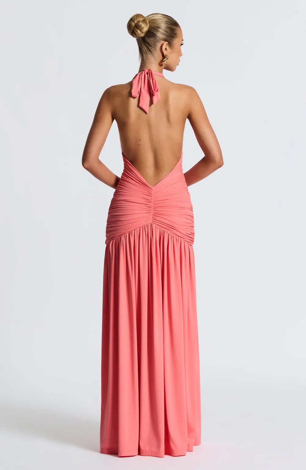 Melania Maxi Dress – Coral Pink