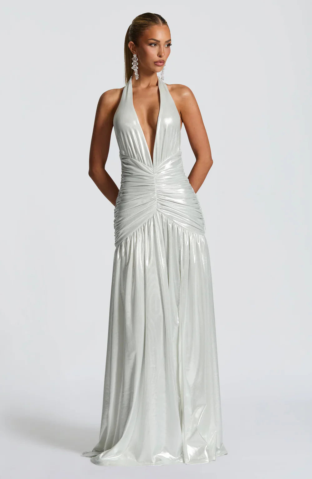 Melania Maxi Dress – Silver