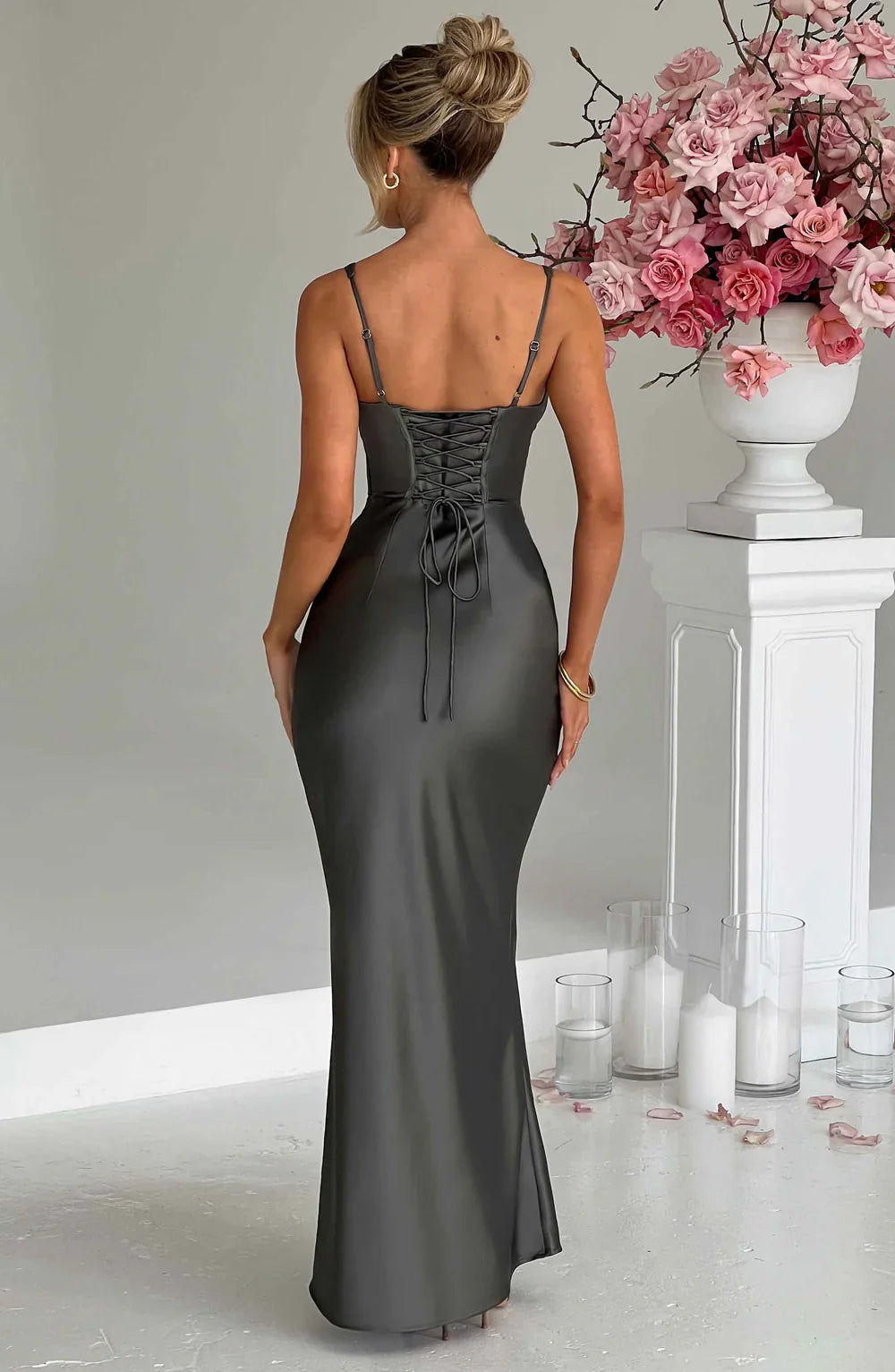 ALINA MAXI DRESS – CHARCOAL
