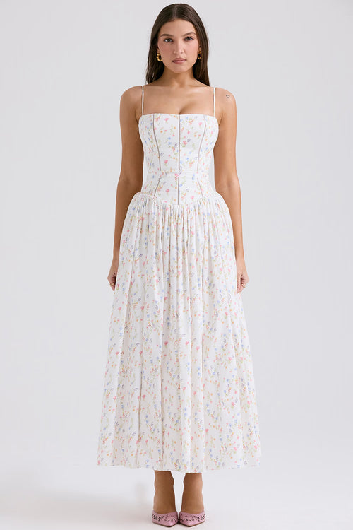 ISABELLA POSY MAXI DRESS – WHITE
