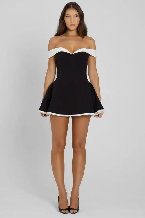Calista Corset Mini Dress - Black