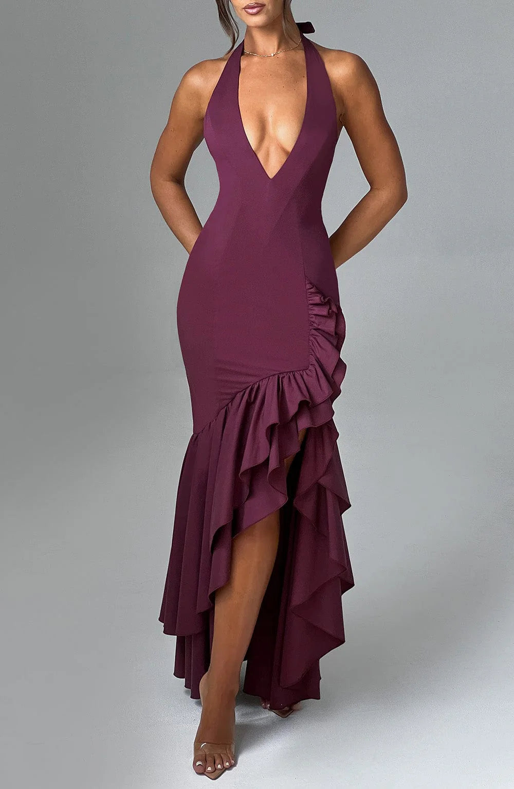 AMELIA MAXI DRESS – CHERRY LACQUER