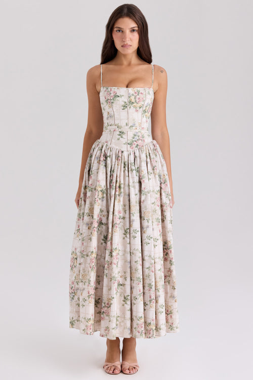 ISABELLA FLORAL MIDI DRESS – CREAM